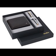  DR229 Hediyelik Set Roller 39 Oscar Gold Krom & Deri Klasik Cüzdan Kahve Ürün görseli