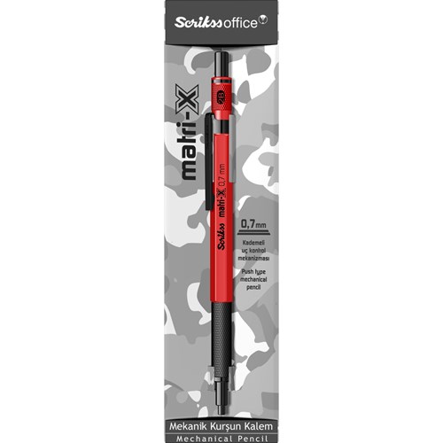  Matri-X Mekanik Kurşun Kalem 0.7 mm Kırmızı