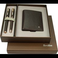  DR242 Hediyelik Set Dolma Kalem - Tükenmez Kalem 39 Oscar Rose Gold - Kahverengi & Comfort Cüzdan Kahverengi Ürün görseli