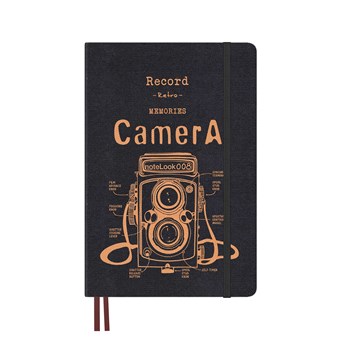  Tekstil Kapak Defter Çizgili B5 Bakır Kamera