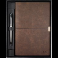 SD700-2-B Toledo Premium Defter A5 Kahverengi & Metropolis 800 Titanyum Roller Kalem Seti Ürün görseli