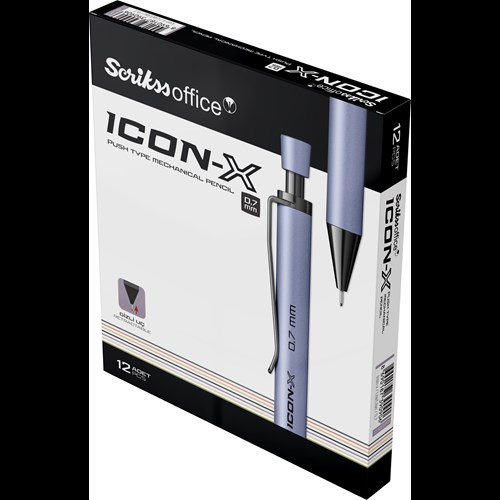 Icon-X Mekanik Kurşun  Kalem Metal 0.7 mm Lila 12'li Kutu