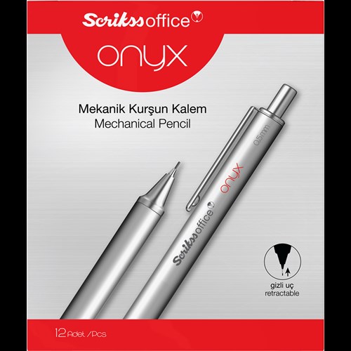 Onyx Mekanik Kurşun Kalem 0.5 mm Siyah 12'li Kutu