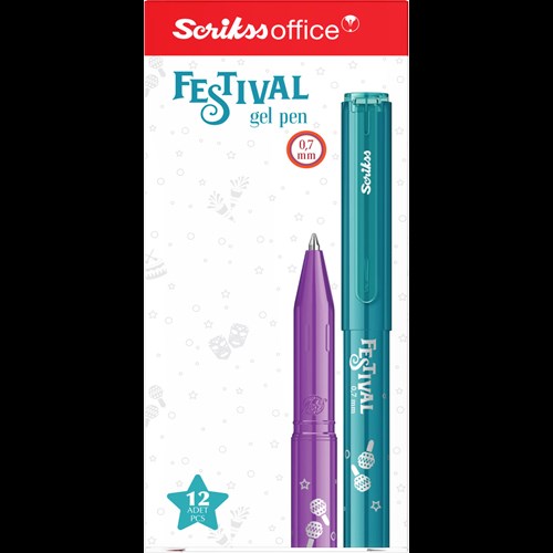 Festival Jel Tükenmez Kalem 0.7 mm Azur Mavi 12 Lik Kutu