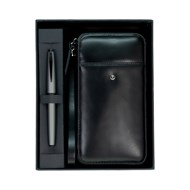 DR 2010-S1 Hakiki Deri El Çantasi Siyah & 78MG Roller Mat Gri Set Ürün görseli