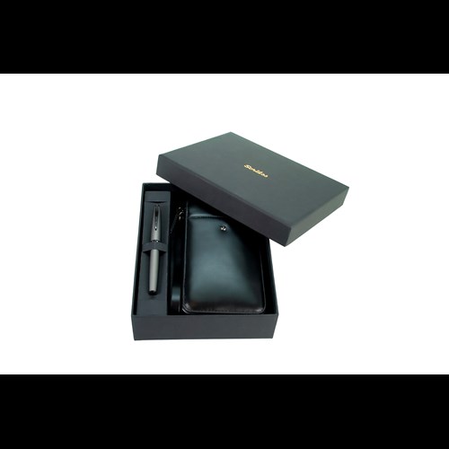 DR 2010-S1 Hakiki Deri El Çantasi Siyah & 78MG Roller Mat Gri Set