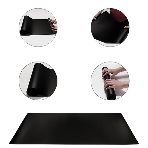 DMS 1010-1 Hakiki Deri Masa Seti Siyah & 64 Roller Siyah Krom