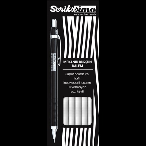 Simo Mekanik Kurşun Kalem 0.5 mm Beyaz 12'li Kutu