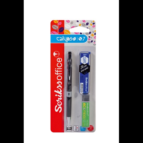 Calypso Mekanik Kurşun Kalem 0.7 mm Siyah - Silgi - Min 0.7 mm 3'lü Blister