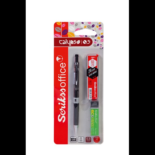 Calypso Color Mekanik Kurşun Kalem 0.5 mm Siyah - Silgi - Min 0.5 mm 3'lü Blister