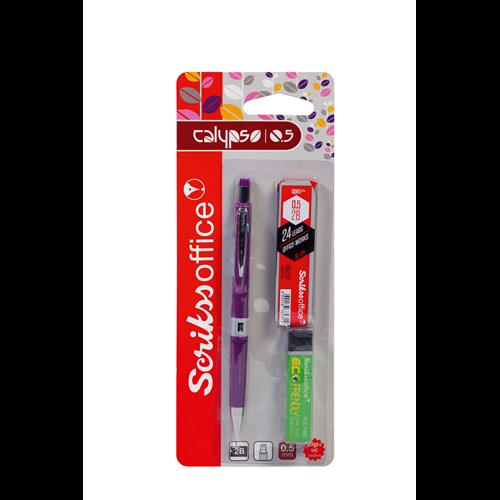 Calypso Color Mekanik Kurşun Kalem 0.5 mm Mor - Silgi - Min 0.5 mm 3'lü Blister