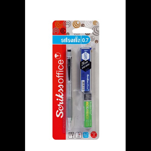 Atlantis Mekanik Kurşun Kalem 0.7 mm Gümüş - Silgi - Min 3'lü Blister