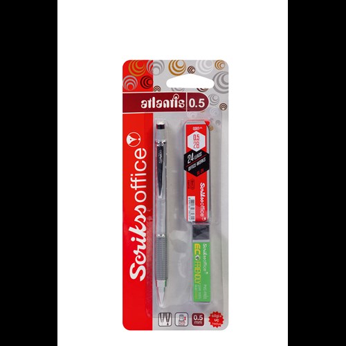 Atlantis Mekanik Kurşun Kalem 0.5 mm Gümüş - Silgi - Min 3'lü Blister
