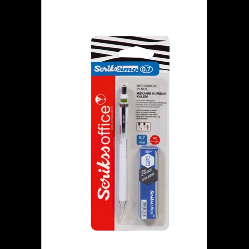 Simo Color Mekanik Kurşunl Kalem Beyaz - Min 0.7 mm 2'li Blister