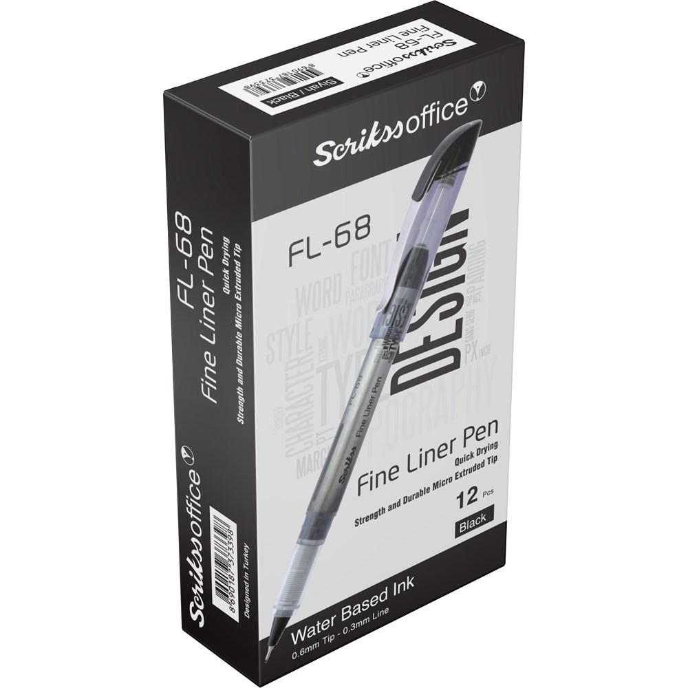  FL68 Fine Liner Tükenmez Kalem 0.6mm Siyah 12'li Kutu Ürün görseli