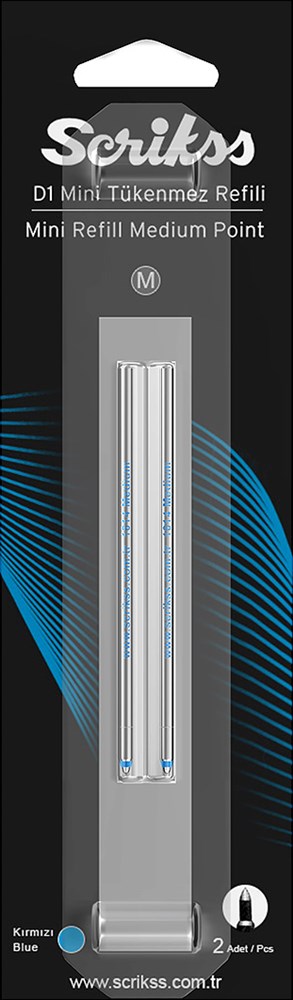  D1 Tükenmez Kalem Refil 2'li Blister Mavi Ürün görseli
