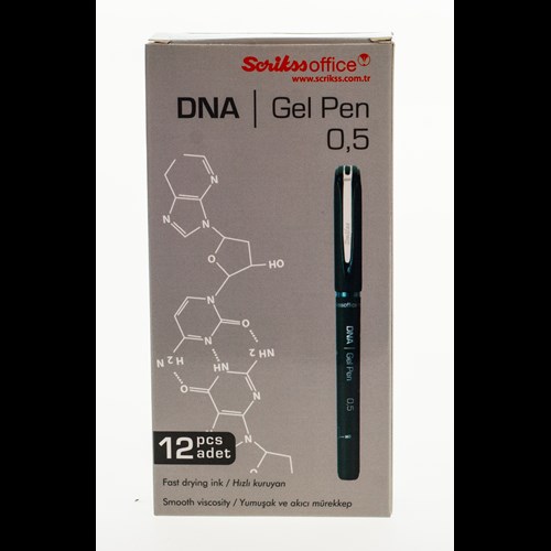 Dna Jel Tükenmez Kalem 0.5 mm Siyah 12'li Kutu