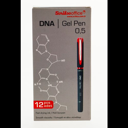 Dna Jel Tükenmez Kalem 0.5 mm Kırmızı 12'li Kutu