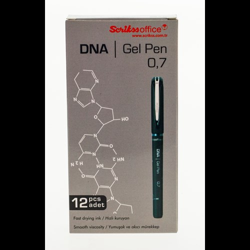 Dna Jel Tükenmez Kalem 0.7 mm Siyah 12'li Kutu