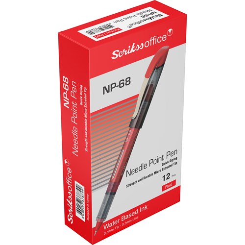 NP68 İğne Uçlu Tükenmez Kalem 0.5 mm Kırmızı 12'li Kutu
