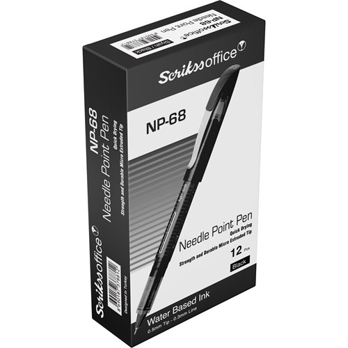 NP68 İğne Uçlu Tükenmez Kalem 0.5 mm Siyah 12'li Kutu