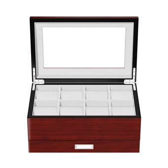  Kalem ve Saat Koleksiyon Kutusu Ahşap Ceviz