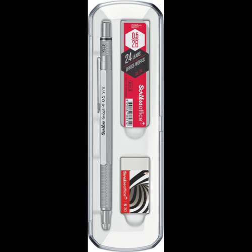  Graph-X 3'lü Set Mekanik Kurşun Kalem 0.5 mm Saten Gri