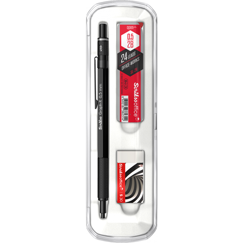  Graph-X 3'lü Set Mekanik Kurşun Kalem 0.5 mm Mat Siyah