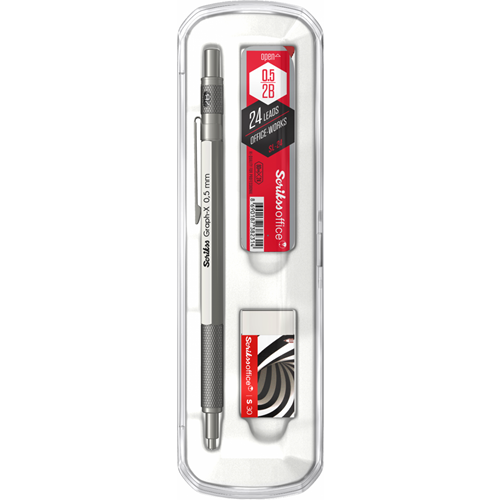  Graph-X 3'lü Set Mekanik Kurşun Kalem 0.5 mm Kurşun Gri