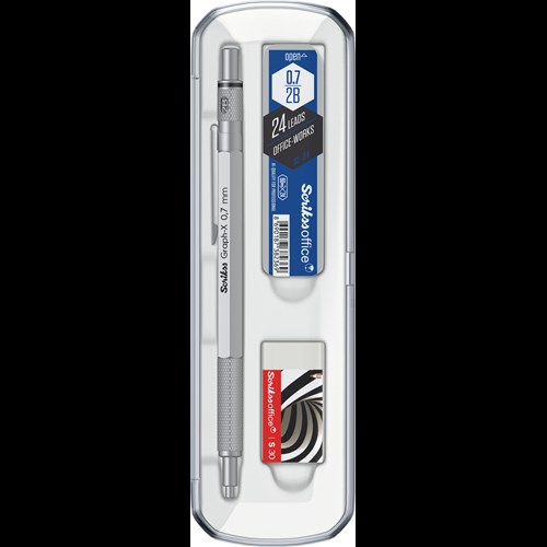  Graph-X 3'lü Set Mekanik Kurşun Kalem 0.7 mm Saten Gri