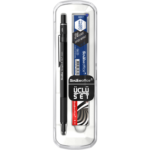  Graph-X 3'lü Set Mekanik Kurşun Kalem 0.7 mm Mat Siyah