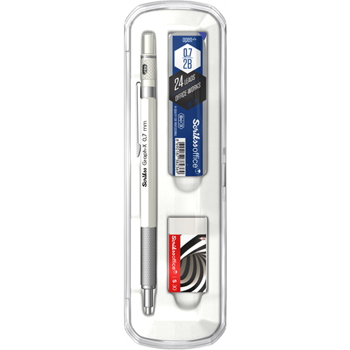  Graph-X 3'lü Set Mekanik Kurşun Kalem 0.7 mm Mat Beyaz