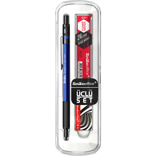 Graph-X 3'lü Set Mekanik Kurşun Kalem 0.5 mm Mavi