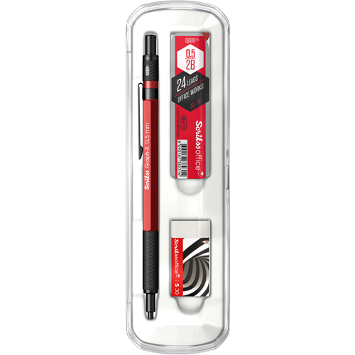 Graph-X 3'lü Set Mekanik Kurşun Kalem 0.5 mm Kırmızı