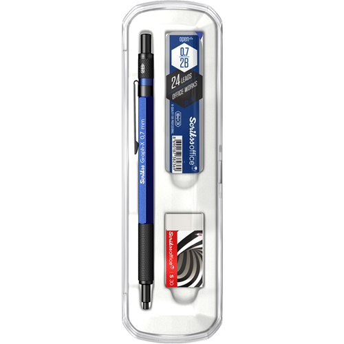 Graph-X 3'lü Set Mekanik Kurşun Kalem 0.7 mm Mavi