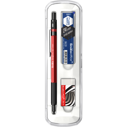  Graph-X 3'lü Set Mekanik Kurşun Kalem 0.7 mm Kırmızı