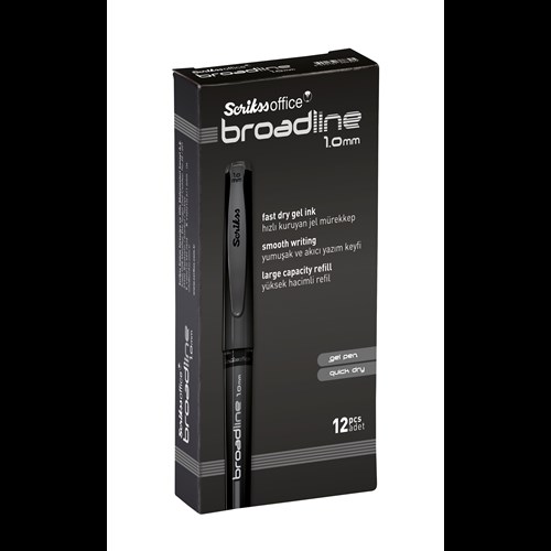 Broadline Jel Tükenmez Kalem 1.0 mm Siyah 12'li Kutu