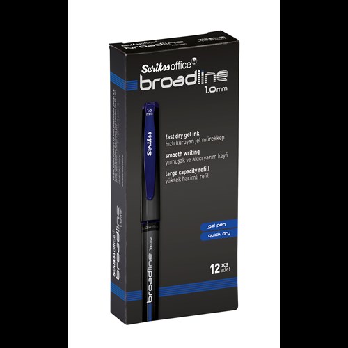 Broadline Jel Tükenmez Kalem 1.0 mm Mavi 12'li Kutu