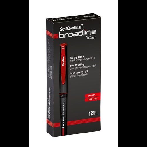  Broadline Jel Tükenmez Kalem 1.0 mm 12'li Kutu Kırmızı