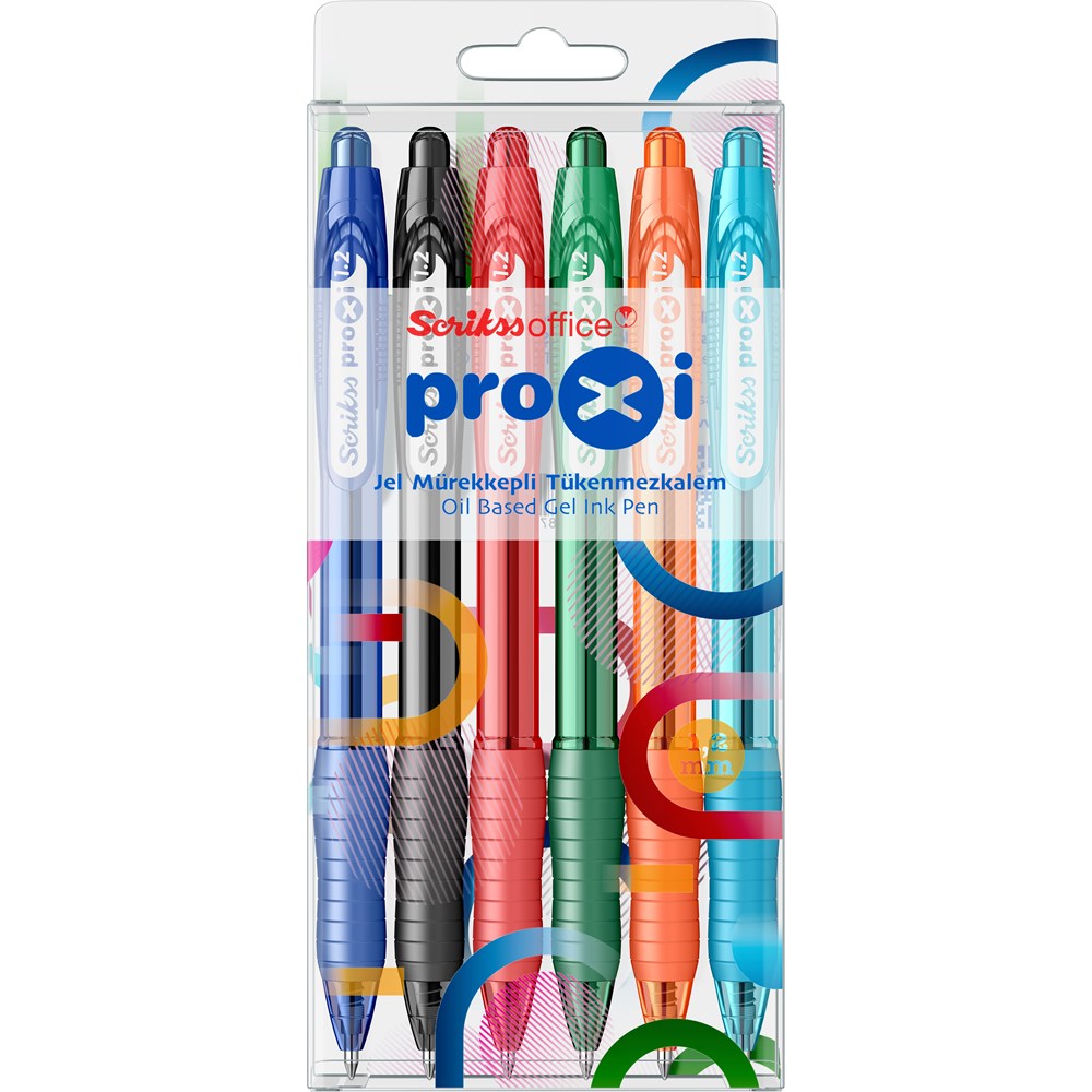  Proxi Jel Tükenmez Kalem 1.2 mm 6'lı Blister Karışık Renk Ürün görseli